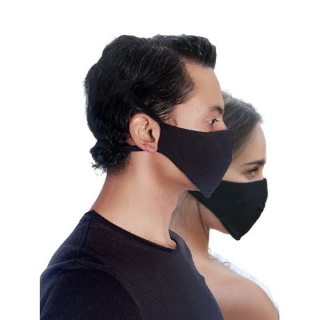 Black 3-Layer, Reusable, Padded Facemasks (Pack of 3)